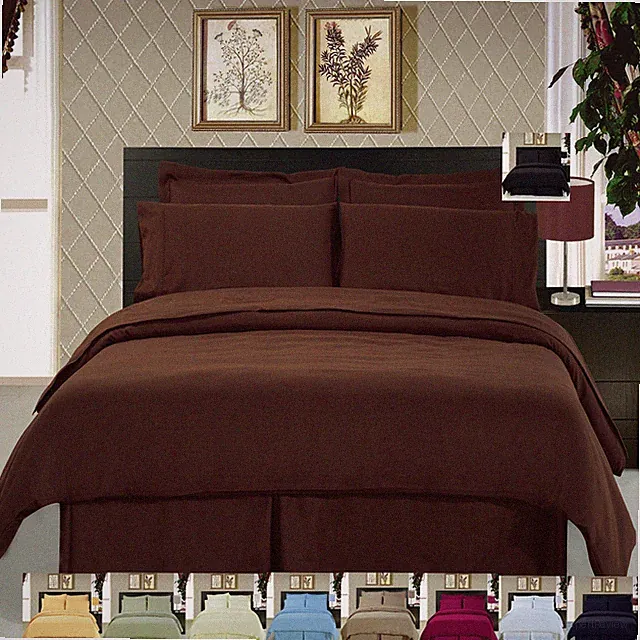 100% Brushed Microfiber Super Soft Luxury 8PC Solid Bedding Set
