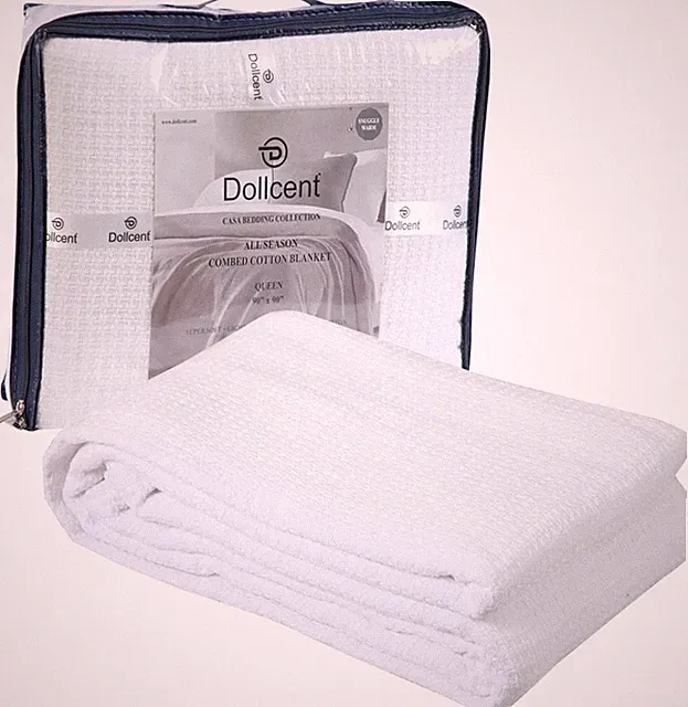 100% Cotton California King Size Blanket for Bed, Premium Combed Lightweight Bla
