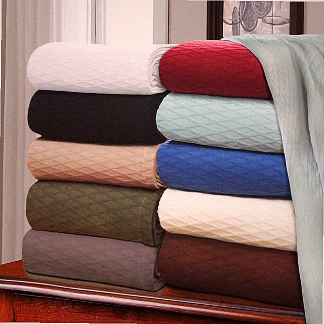 100% Cotton Diamond Blankets - All-Season Soft, Lightweight & Breathable Bedding