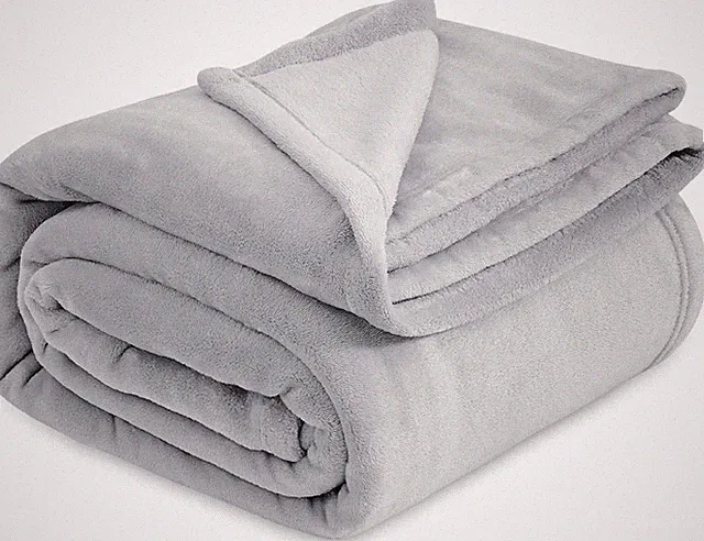 Bedsure Fleece Blanket California King (102" x 96"), Light Grey