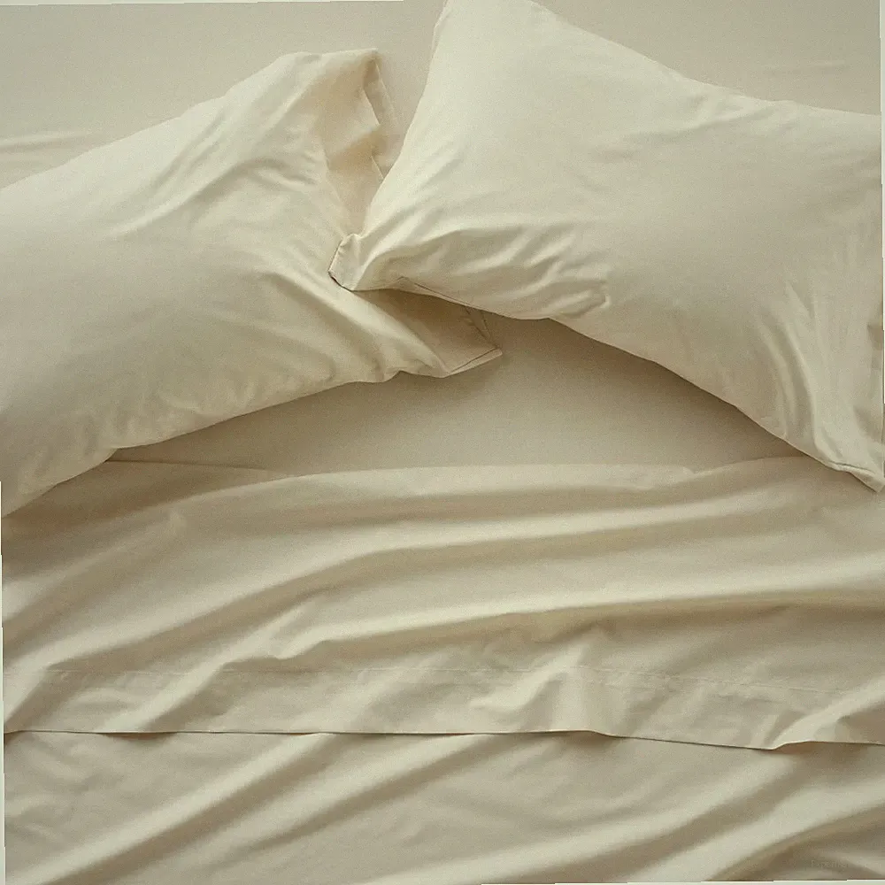 California King 400 Thread Count Percale Sheet Set Natural - Casaluna