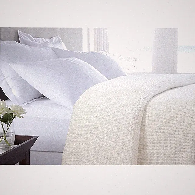 California King Cotton Blanket 102x108 - Ivory