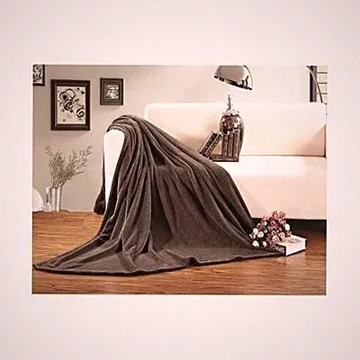Elegant Comfort Luxury Plush Fleece Blanket, King/California King Brown
