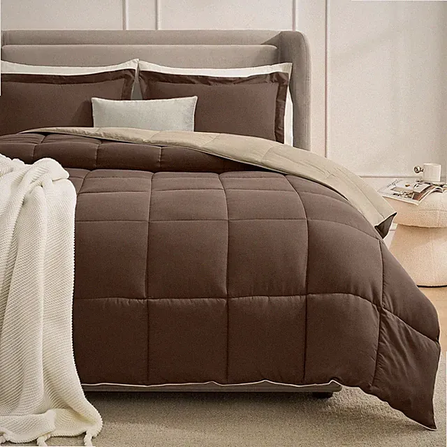 Homelike Moment California King Comforter Set Brown, Cal King Comforter Set L...