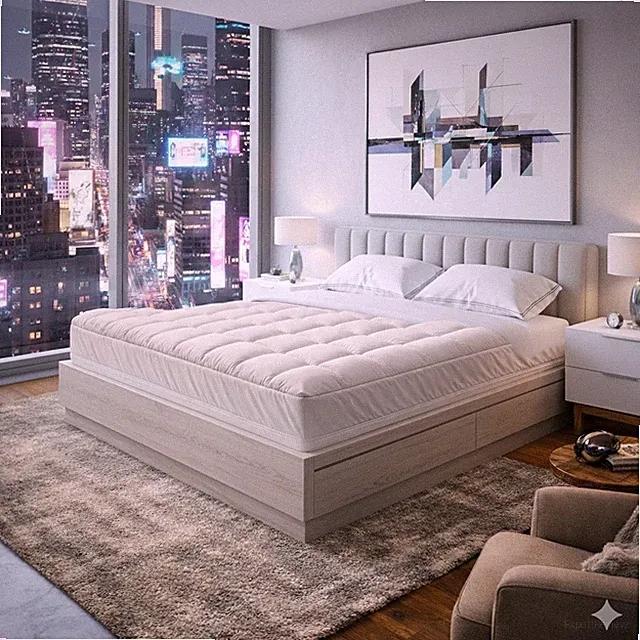 Hotel-Style Plush Mattress Topper King & Queen, Soft Comfort & Spine Support