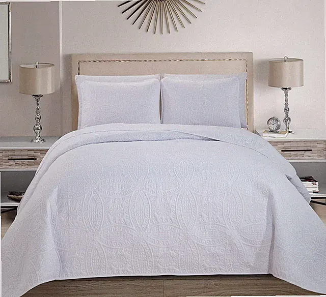 Linen Plus Collection 3 Pieces King/California King Over Size Embossed Coverlet