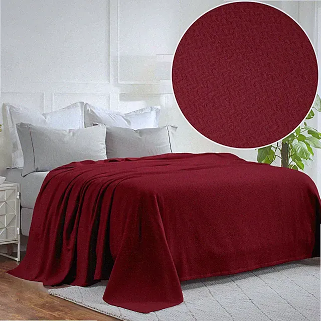 Nobel Cotton Textured Chevron Lightweight Soft Woven Blanket or Sofa Throw
