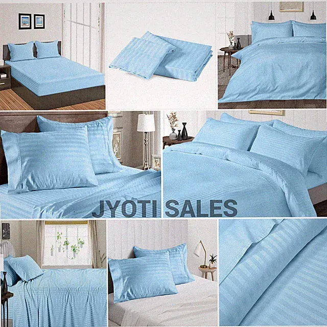 Select Bedding Set - Sheets/Duvet Covers/Bed Skirt/Pillow Case Sky Blue Stripes