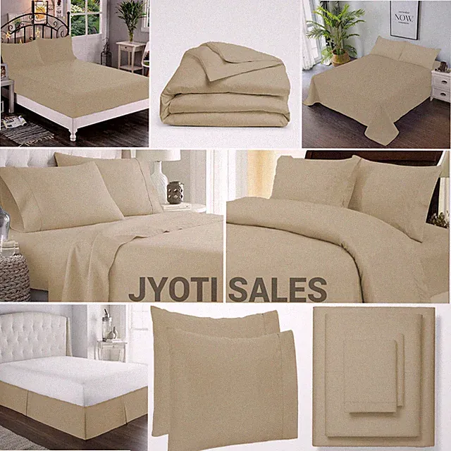 Select Bedding Set - Sheets/Duvet Covers/Bed Skirt/Pillow Cases Taupe Solid
